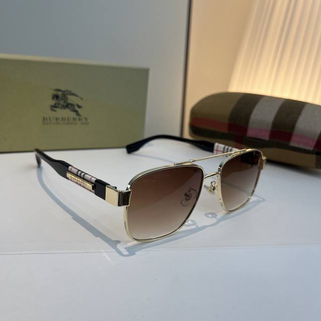 100￥p Burberry巴宝莉 新款连体驶驾镜墨镜出行必众备多明星同款 太阳镜 男女太士阳镜飞行