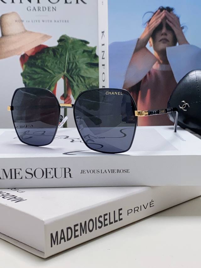 p90 Chanel香奈儿 2026大牌同款太阳镜女新款韩版Ins潮流网红大框金属墨镜气质女神范