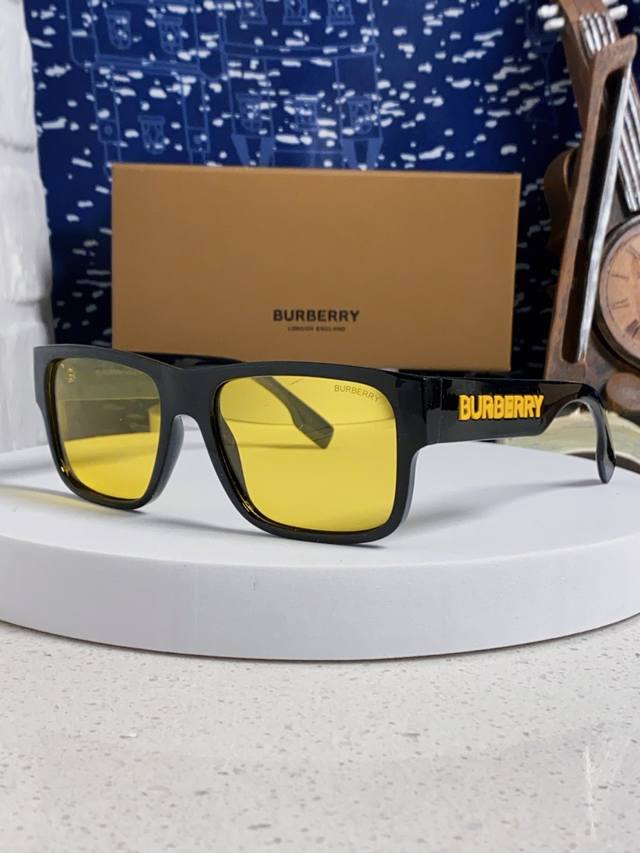 p100 Burberry巴宝莉 2026新款方形户外偏光太阳镜经典百搭男女墨镜钓鱼运动眼镜 男女通用