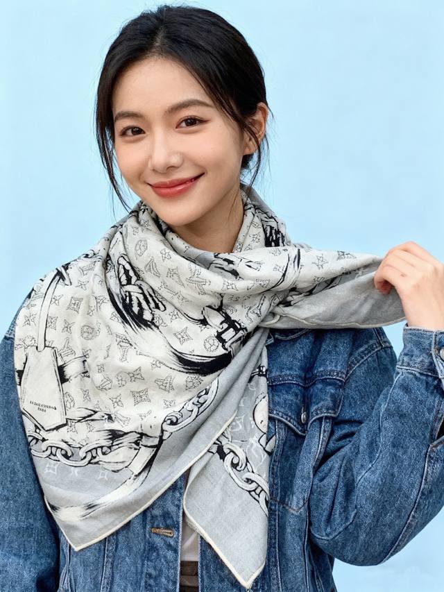p270 Lv X Tm 140 Shawl 140 Top-grade velvet double-sided tonal shawl This Lvxtmm