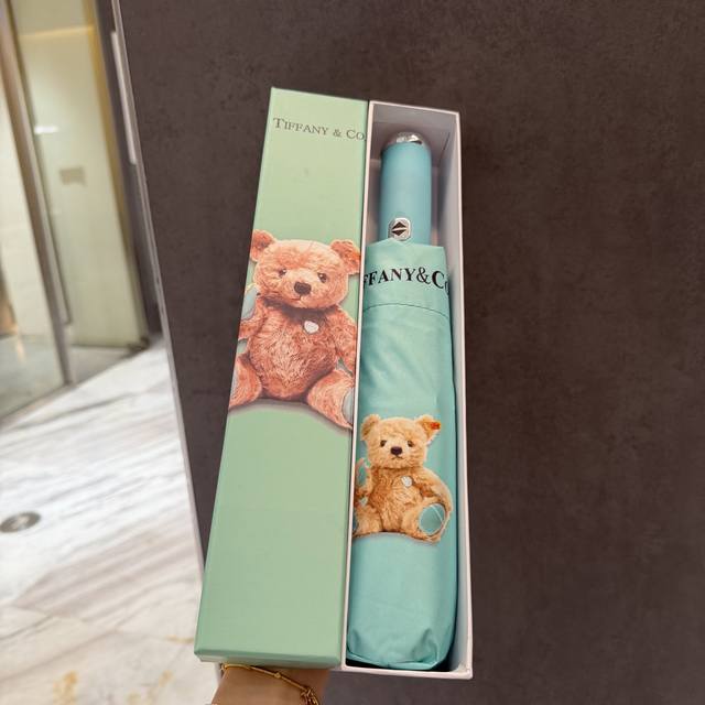 p70Tiffany蒂芙尼 Led灯防晒睛雨伞 夏季新款 全自动折叠晴雨伞 内里黑色涂层防晒有效阻隔紫外线99%，Upf 50 所以能起到伞下体感降温的效果！