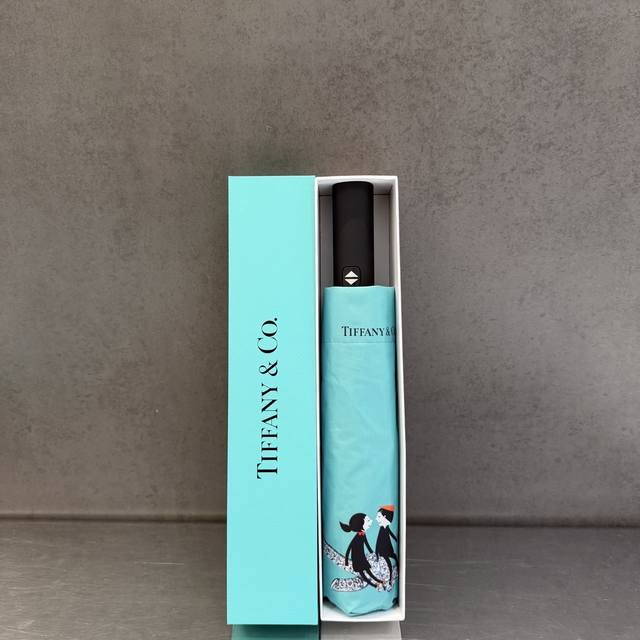 p70 Tiffany蒂芙尼 防晒睛雨伞 夏季新款 全自动折叠晴雨伞 内里黑色涂层防晒有效阻隔紫外线99%，Upf 50 所以能起到伞下体感降温的效果！ 有效隔