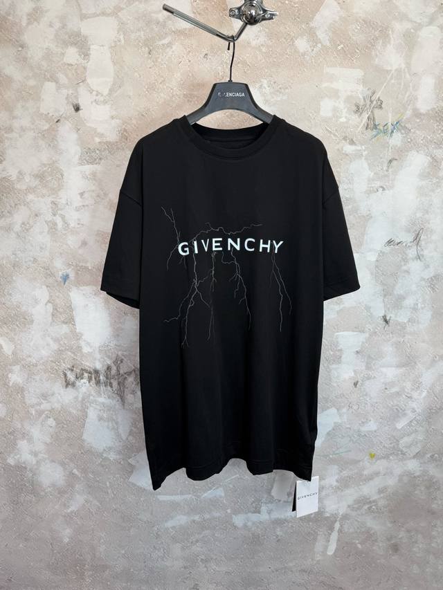 p90 Gvc Givenchy Reflective Lightning Bolt Short-Sleeve T-Shirt (Ddd) 280G Fine p90 Gvc Givenchy Reflective Lightning Bolt Short-Sleeve T-Shirt (Ddd) 280G Fine