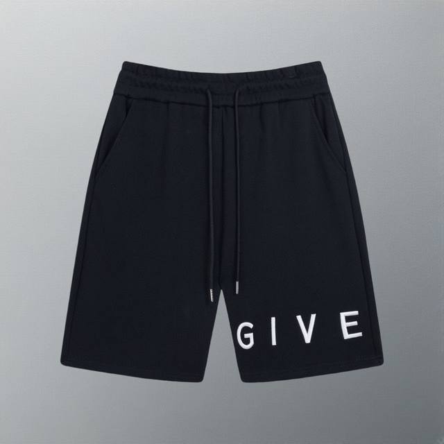 p120 High-quality Givenchy classic 3D embroidered logo shorts, 360g high-quality p120 High-quality Givenchy classic 3D embroidered logo shorts, 360g high-quality