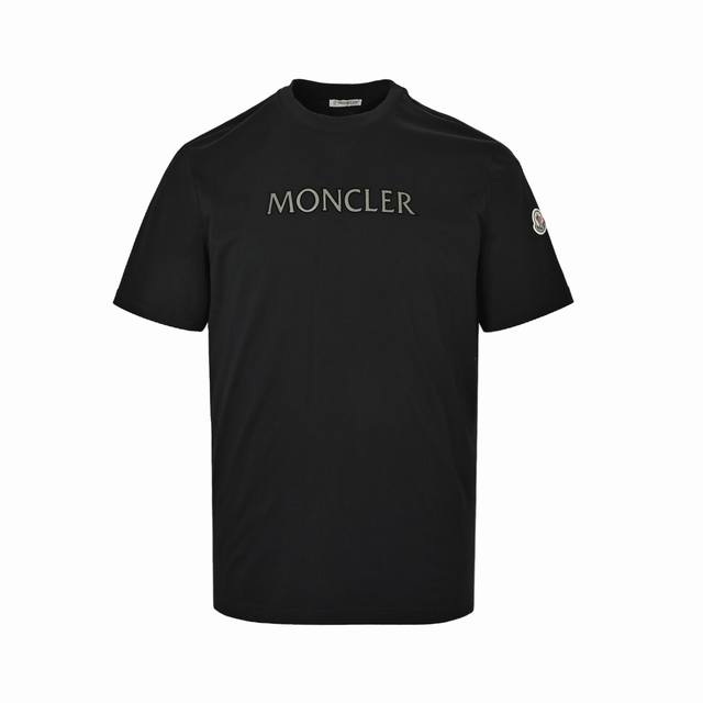 Local Pickup: 160 Moncler Flocked Short-Sleeve T-Shirt with Outlined Logo Custom Local Pickup: 160 Moncler Flocked Short-Sleeve T-Shirt with Outlined Logo Custom