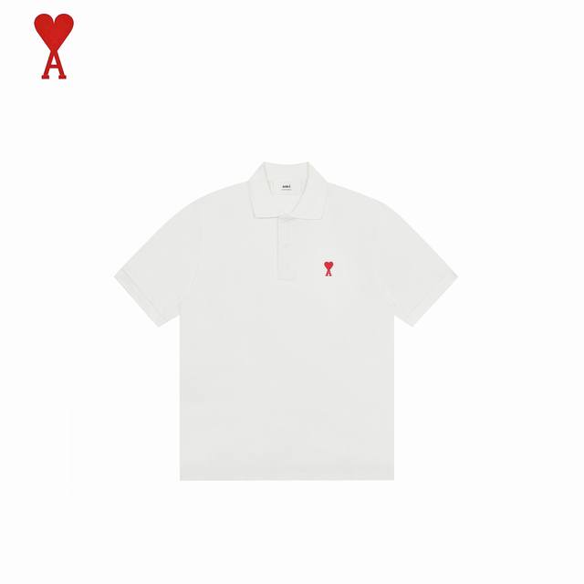 Local Pickup: 160 Ami Paris Heart Embroidered Polo Short-Sleeve A classic, simpl