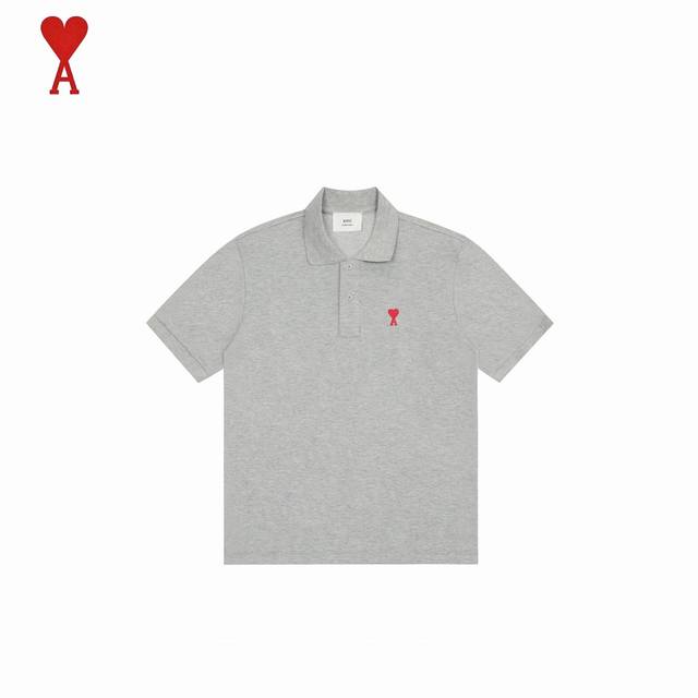 Local Pickup: 160 Ami Classic Heart Embroidered Polo Short-Sleeve T-Shirt A clas