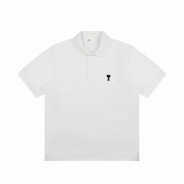Local pickup: 160 Ami Paris 2026Ss Heart-shaped Spring/Summer Short-sleeved Polo