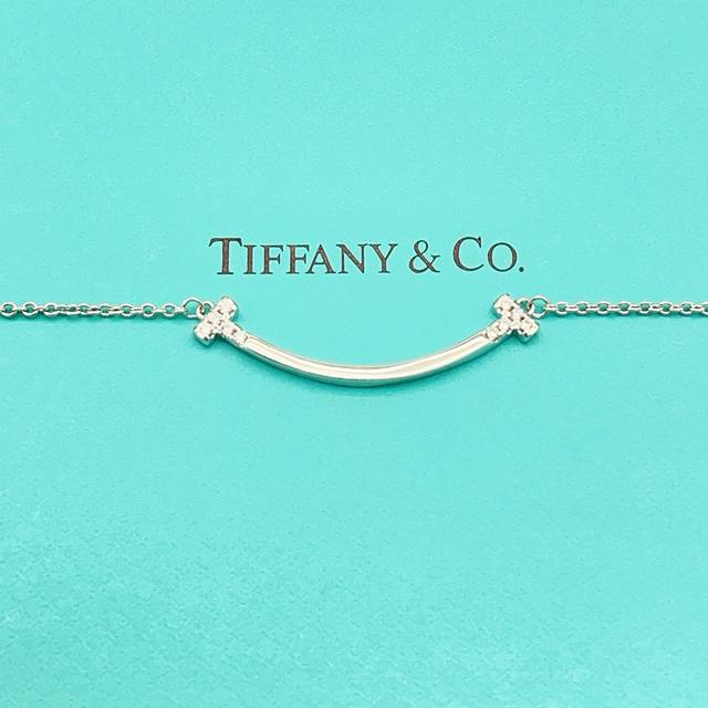 p120 Tiffany*蒂芙尼最新款银色边钻笑脸项链 一致Zp黄铜材质，非常的上镜设计很特别值得入手高级手工坊系列