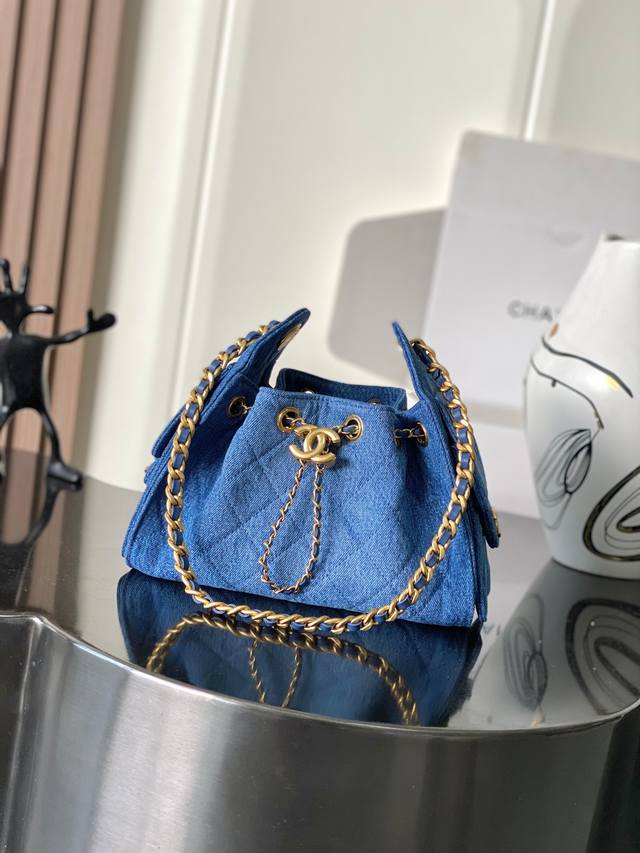 p1370 Chanel 25Bag Mini Jeans + Vintage All-Steel Hardware Size: 20X22X12.5Cm Mo