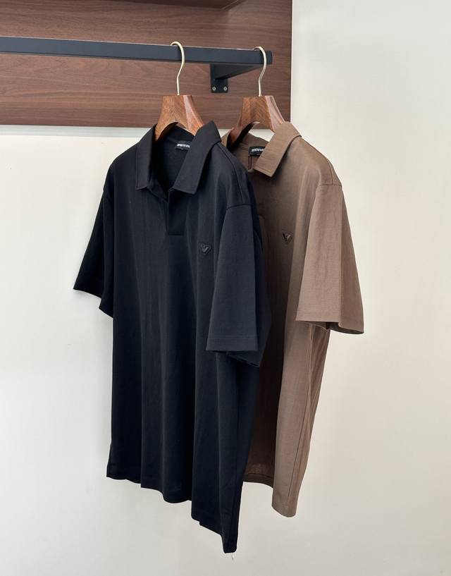 p270 Armani collared linen short-sleeved shirt (Ddd) Material: cotton, nylon, li
