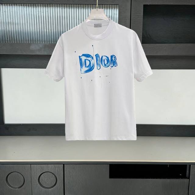 p150 Dior 26Ss high-quality Dior logo-printed crew neck short-sleeved T-shirt. M p150 Dior 26Ss high-quality Dior logo-printed crew neck short-sleeved T-shirt. M