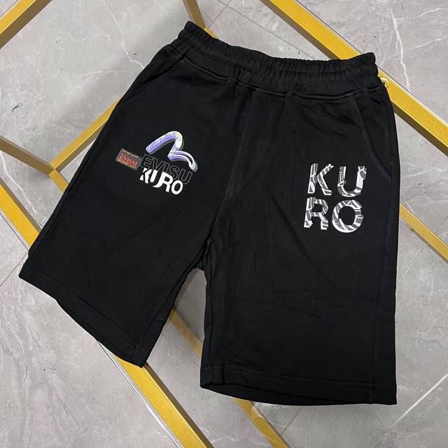 p150 注→ 区别市场垃圾货 广州高版本对版对色 上新早春 Evisu 福神联名新款男士迷彩海鸥与字母印花宽松休闲短裤 码数S-Xxl