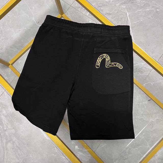 p150 注→ 区别市场垃圾货 广州高版本对版对色 上新早春 Evisu 福神新款男士金色家花与海鸥印花宽松休闲短裤 码数S-Xxl