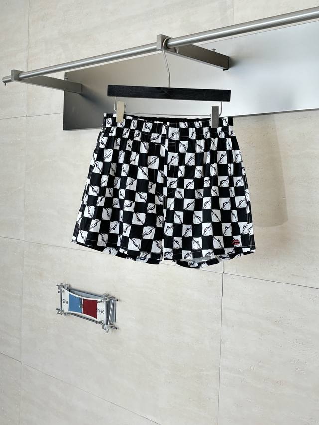 p230 Chrome Hearts* Checkerboard Lip Embroidery Shorts Custom lightweight woven