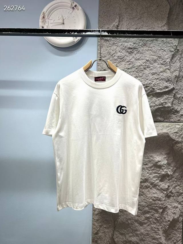 140 Official website same style Gucci*Gucci embroidered logo classic Gg short-sl