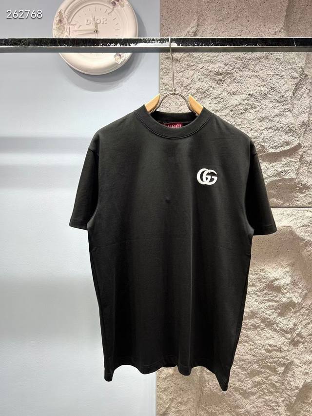 140 Official website same style Gucci*Gucci embroidered logo classic Gg short-sl