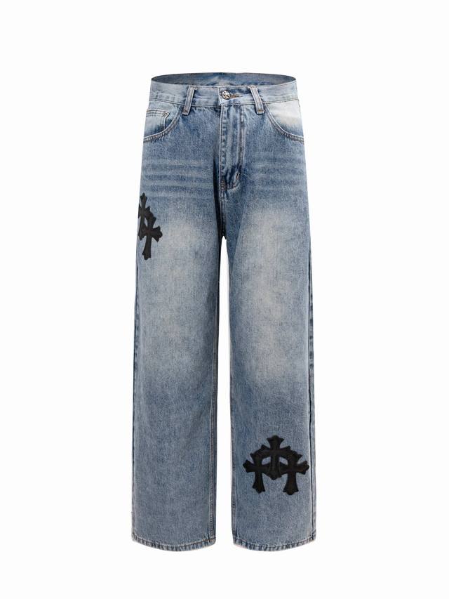 310 Chrome Hearts 2026Ss Loose-fitting straight-leg jeans with a high-waisted de