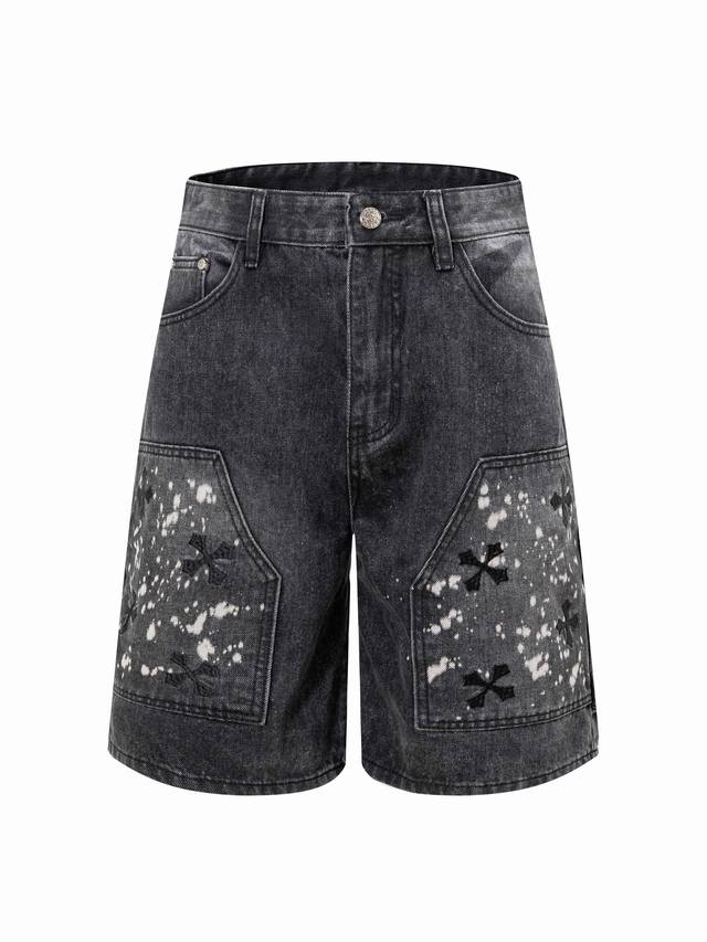 240 High-quality Chrome Hearts 2026Ss Limited Edition Stitched Wash Denim Shorts