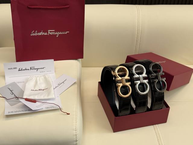 Upgraded version 160 Ferragamo!! High-quality belt, original single-piece cowhid