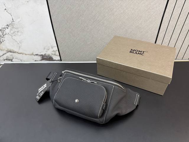 p210 Montblanc Leather Waist Bag Men's Shoulder Bag Crossbody Chest Bag Classic