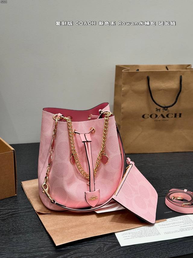 p230 Gift Box Packaging Reissue with Charm Coach Rowan Bucket Bag in New Color w