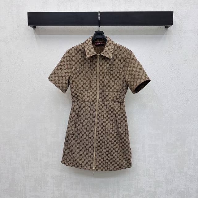 p350Gucc*2026 New Arrival: Jacquard Zipper Dress. Custom-made Yb imported jacqua