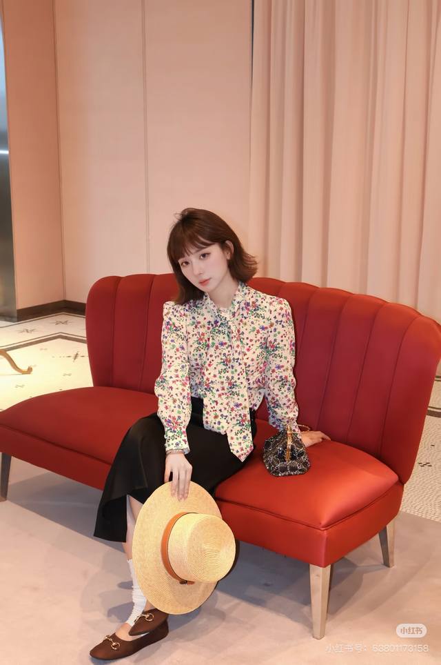 Style No. D26060428 Gucc* New G brand custom imitation silk satin fabric, all-ov