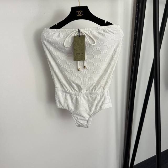 p180 Style No. 20257525 Gucc* New Terry Fleece Gg Letter Jacquard One-Piece Swim