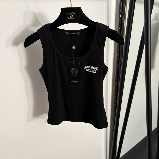p120 Style No. 20264324 Chrome Hearts New Sanskrit Cross Print Vest, White, Blac