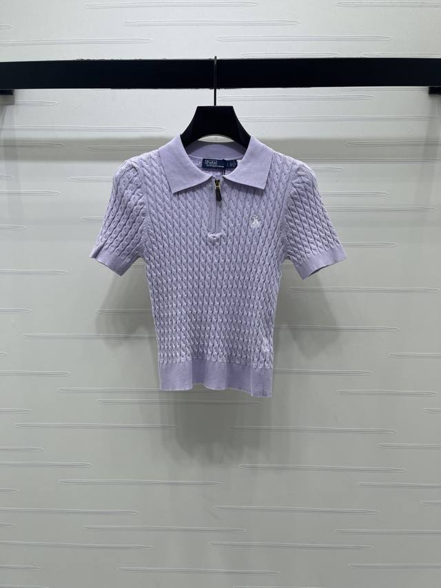 上新原单高端品质 Ralph Lauren pol* 2026春夏最新系列！战马针织翻领针织短袖！定制进口纱线织造 舒适软糯 穿搭洋气 翻领针织短袖 通体麻花钩