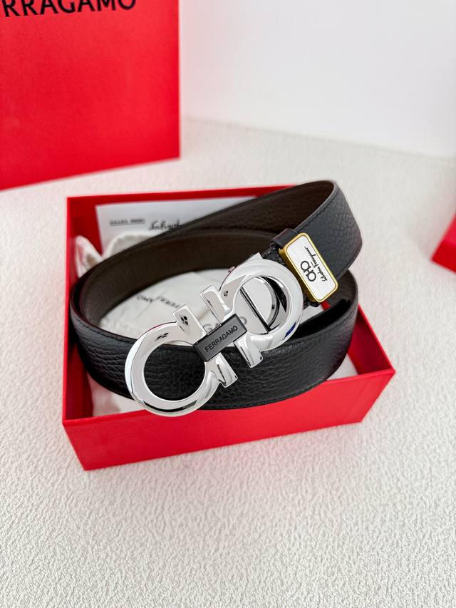 Product Name: Ferragamo Belt, Original P200 Model: Hook, Classic Buckle Made of