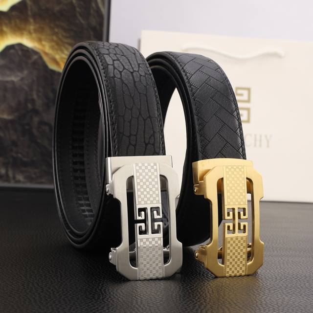200 Givenchy Men's Automatic Belt - 35mm Width, 316 High-Quality Steel Buckle, N