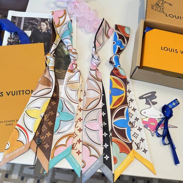 60 New Arrival: Tiwlly's sister style Louis Vuitton boutique hair tie with ribbo