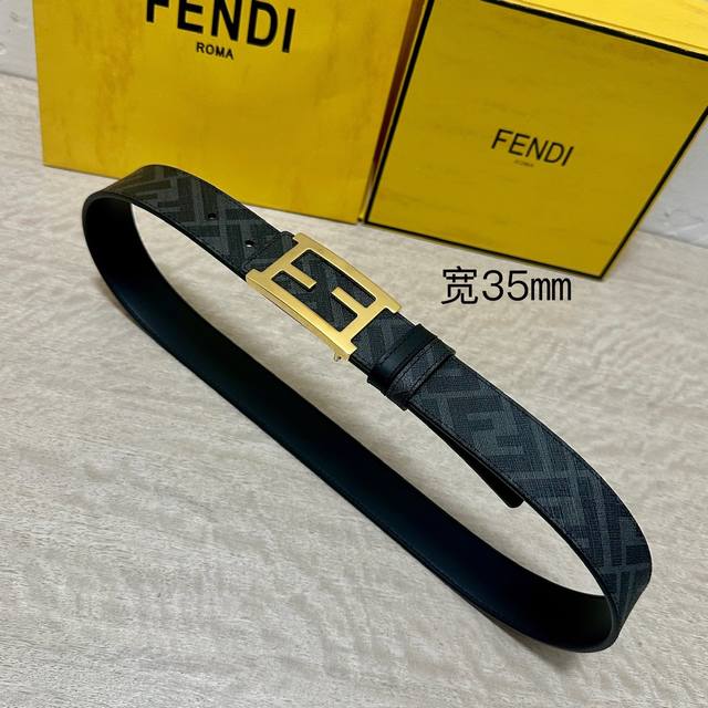 160 Image Packaging + 10 Fendi Boutique Same Style 3.5cm Wide Double Ring Revers