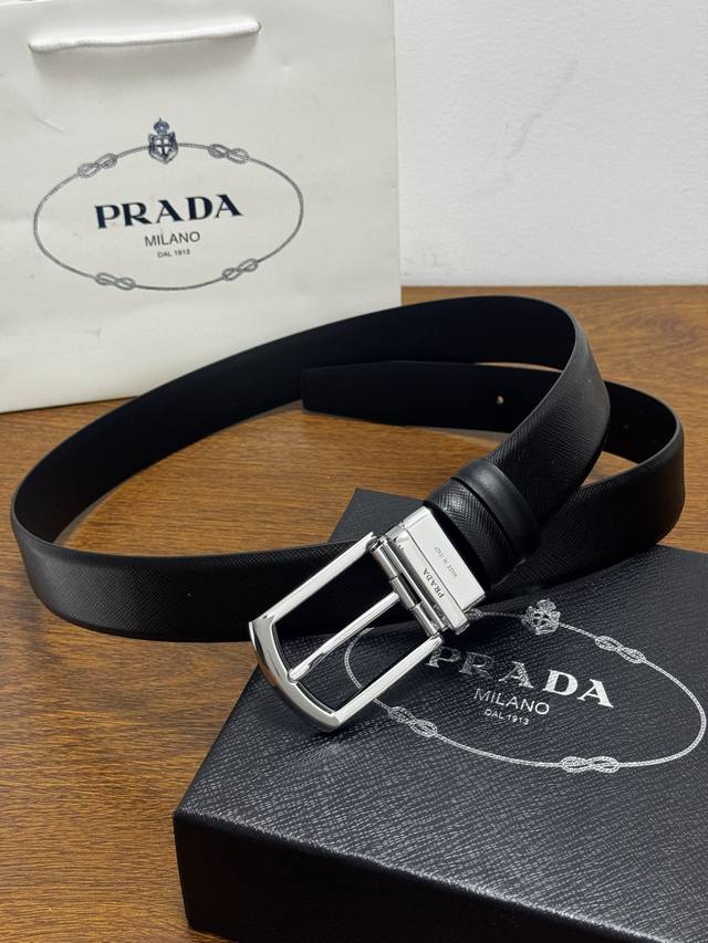 180--prada 3.5Cm Color: Black A simple yet elegant cowhide leather belt. Feature 180--prada 3.5Cm Color: Black A simple yet elegant cowhide leather belt. Feature