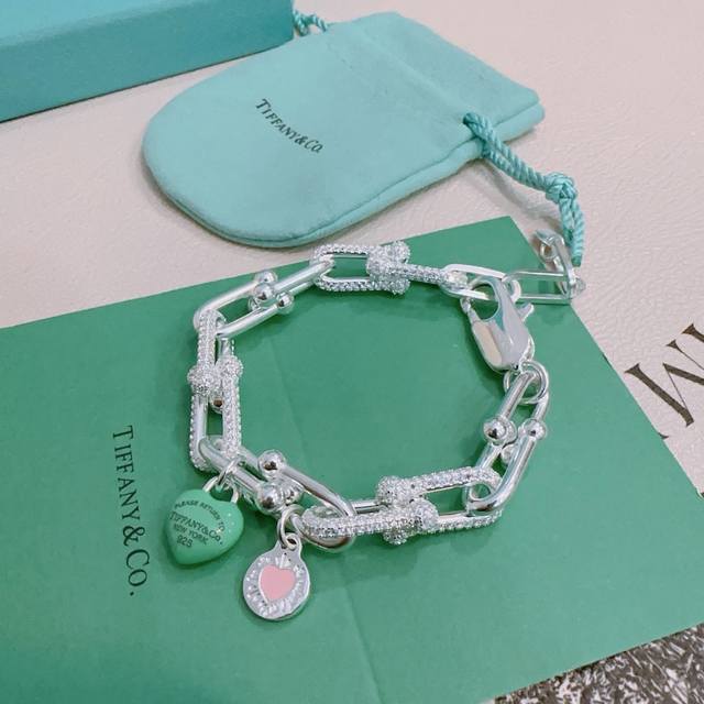 p190 Tiffany & Co. bracelet, exquisite silver version, celebrity style, retro di