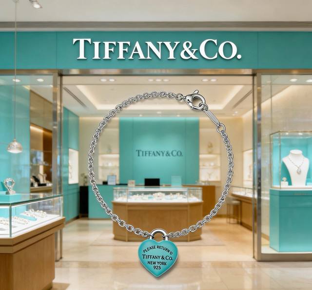 p80 Tiffany & Co. boutique fine silver version bracelet, celebrity style, retro