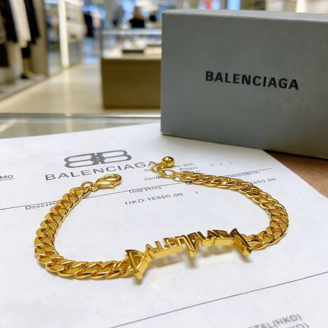 p110。 高品质高质感 原单货新品 巴黎世家 Balenciaga手链专柜一致巴黎世家手链 男士火爆款出货 设计独特 前卫 男女必备！码数18。20。22。2