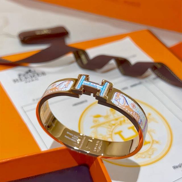 p180. Hermes bracelet, original custom design. The enamel craftsmanship is incre