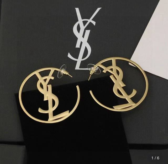 70 YSL Saint Laurent Brooch, original brass material. Yves Saint Laurent, founde
