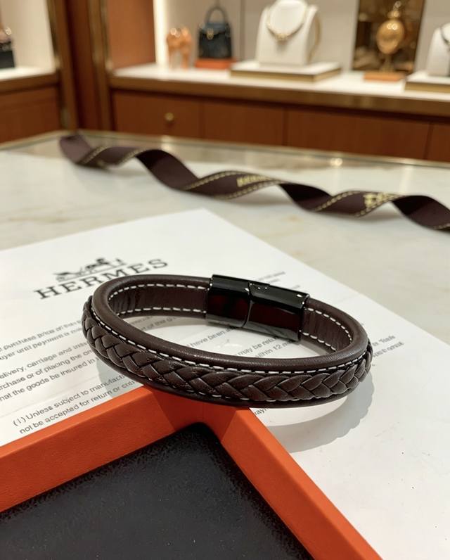 p110 New Arrival: Hermes Leather Cord Bracelet, Latest Model, Handmade Leather,