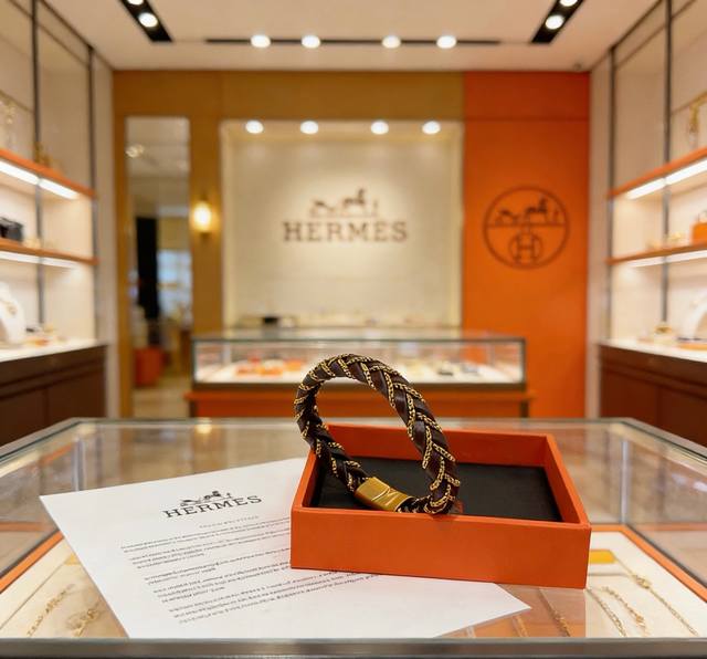 p110 New Arrival: Hermes Leather Cord Bracelet, Latest Model, Handmade Leather M