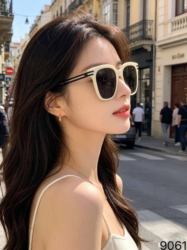 p140Dio* Retro Black Square Large Frame Sunglasses for Women, 2026 New Style, Si
