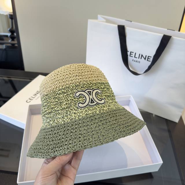 90 pCeline color-blocked straw hat