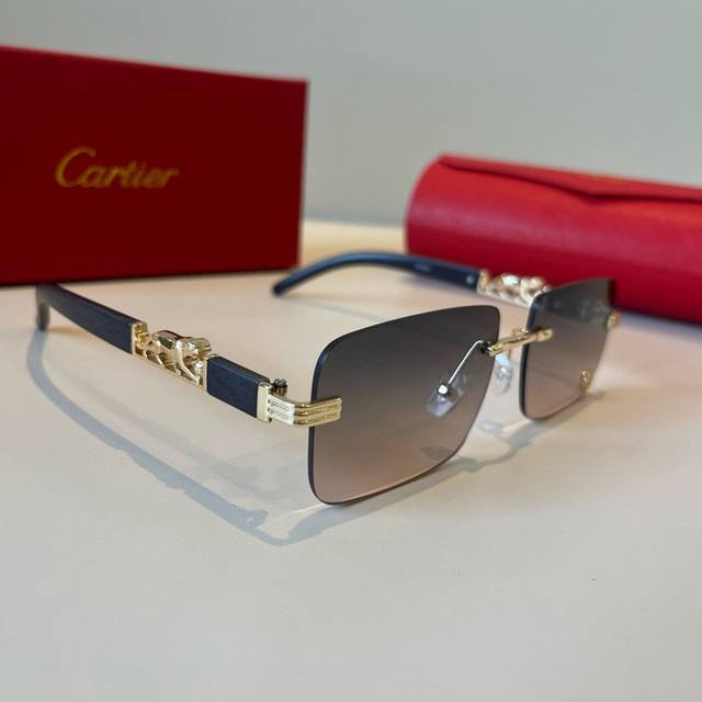 100 pCartie* Cartier precious sunglasses, metal PC temples, frameless, ultra-lig