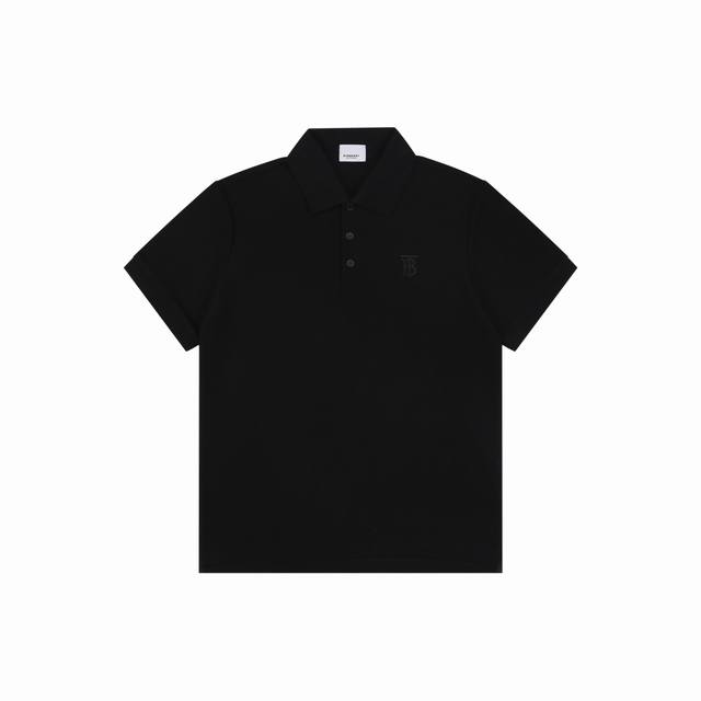 220 85-3Burberry 博柏利 小Bt字母刺绣polo短袖-黑纯棉珠地棉面料经典款polo衫，经典系列，图案装饰让商务休闲风增添了经典的色彩，整体高级