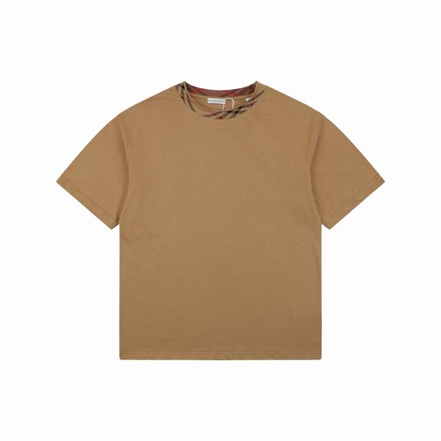 180 85-2 Burberry check collar short-sleeved shirt, inspired by 1980s retro styl