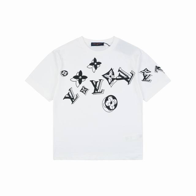 200 85-41V Sketch monogram print short-sleeved shirt. Made with 230g combed cott
