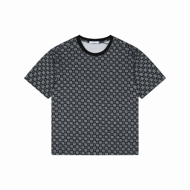 210 85-2 Givenchy 4G Jacquard All-over Print Short-Sleeve T-Shirt - Gray and Bla